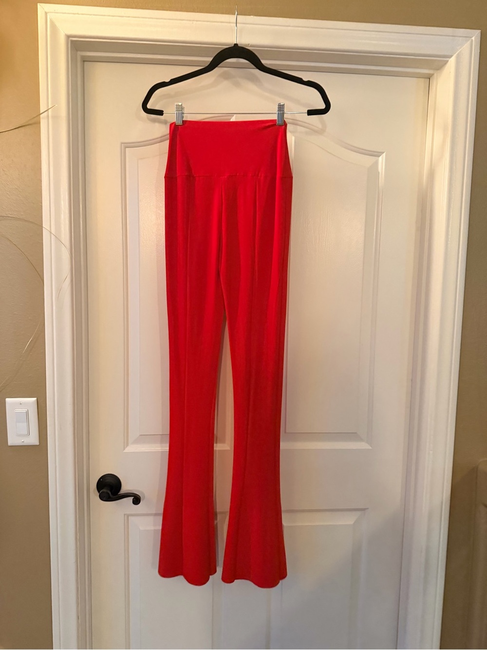 Norma Kamali Women's High-Waist Red Spat Pants - Picture 2 of 5